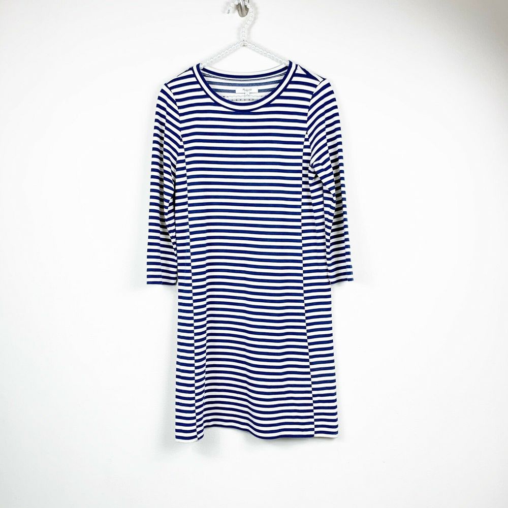 Madewell Gondola Navy Blue Striped Dress S #05563‎